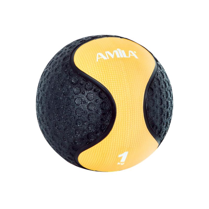 AMILA MEDICINE BALL RUBBER - 1Kg 90701 Κίτρινο