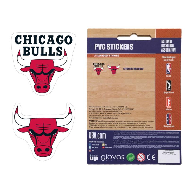 GIM BMU PVC STICKERS NBA 2 LOGOS TEAM 162PCS 775-21224-CHICAGO BULLS Κόκκινο