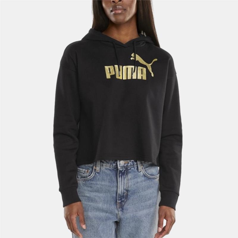 Puma ESS+ Metallic Logo Cropped Γυναικεία Μπλούζα Με Κουκούλα (9000117827_62330)