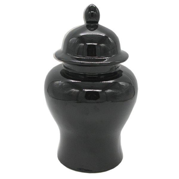 Διακοσμητικό Δοχείο Με Καπάκι Κεραμικό Μαύρο Art Et Lumiere 26x40εκ. 33038 (Υλικό: Κεραμικό, Χρώμα: Μαύρο) - Art Et Lumiere - lumiere_33038