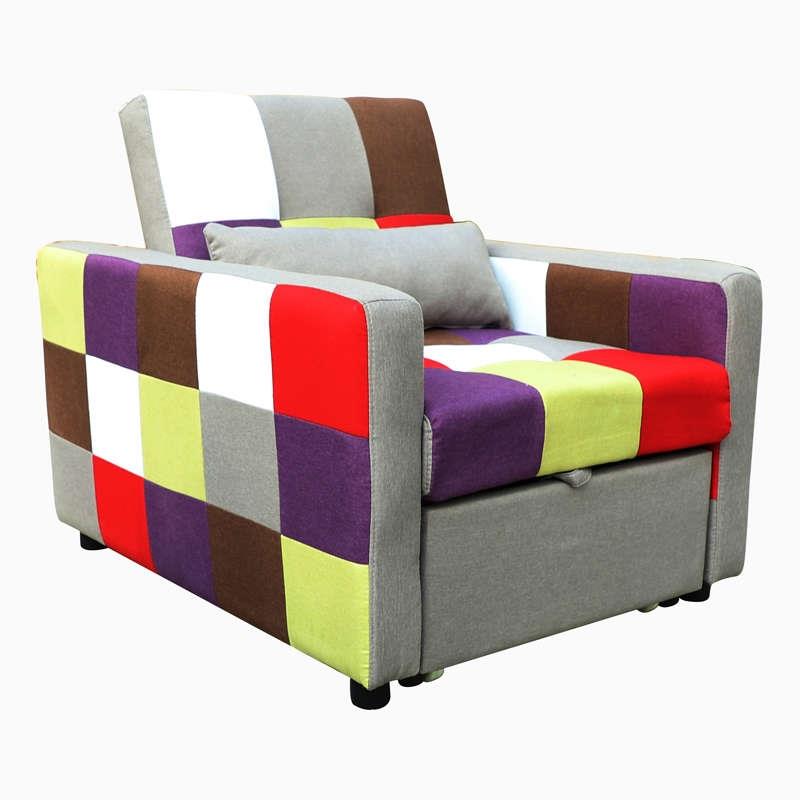 Πολυθρόνα-Κρεβάτι MAGIC Patchwork Ύφασμα 85x103x85cm