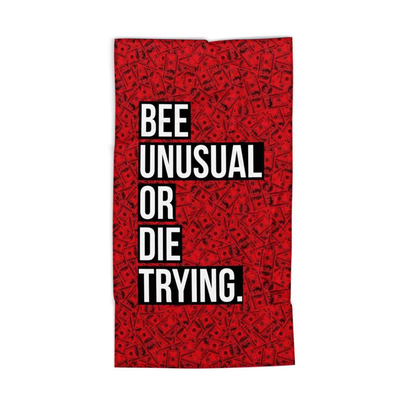 Bee Unusual - BEE UNUSUAL OR DIE TRYING. BEACH TOWEL 100X150CM - RED / BLACK