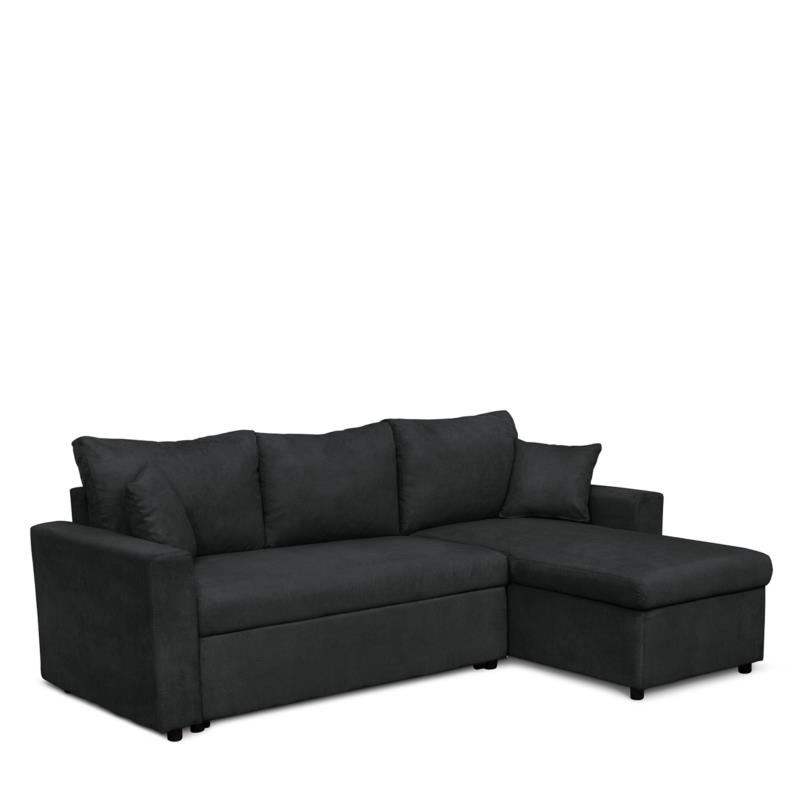 Καναπές Γωνιακός Αναστρέψιμος ULUA Μαύρο 225x148x81cm
