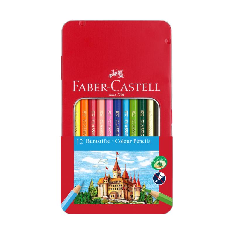 Faber-Castell Μεταλλική κασετίνα Κάστρο Σετ των 12 χρωμάτων - 077115801(115844)