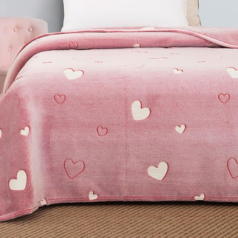 Κουβέρτα Fleece Κούνιας 110X140 Sunshine Hearts Pink (110x140)