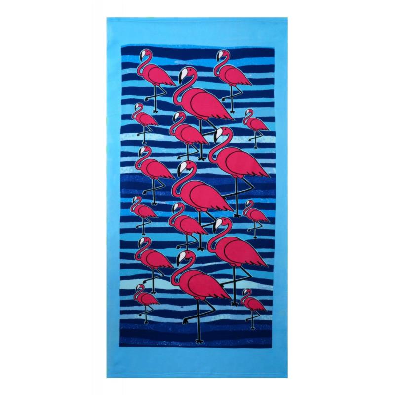 Γυναικεία πετσέτα θαλάσσης print flamingo Διαστάσεις 102x174 ΣΙΕΛ