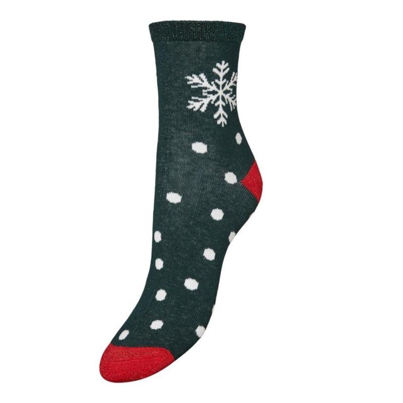 Vero Moda Κάλτσες Λεπτές Με Χριστουγεννιάτικο Μοτίβο Κυπαρισσί - Festive