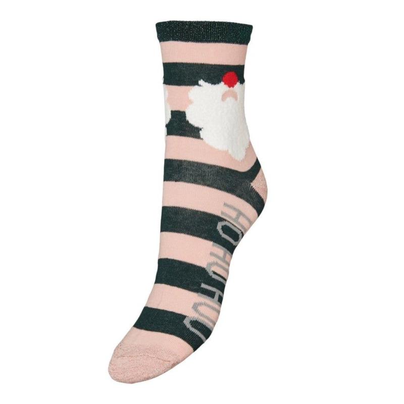 Vero Moda Κάλτσες Λεπτές Με Χριστουγεννιάτικο Μοτίβο Ροζ Ριγέ - Marta