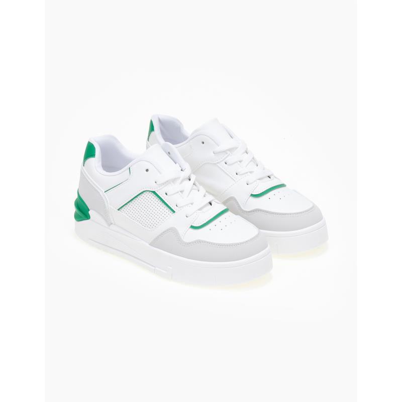 Sneakers με συνδυασμό υλικών - Πράσινο