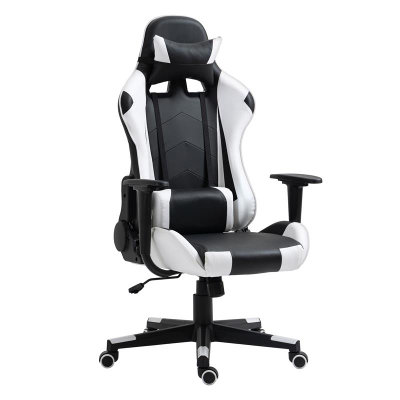 Artelibre Καρέκλα Γραφείου Gaming NAVAN Λευκό/Μαύρο PVC 68x53x122-131cm
