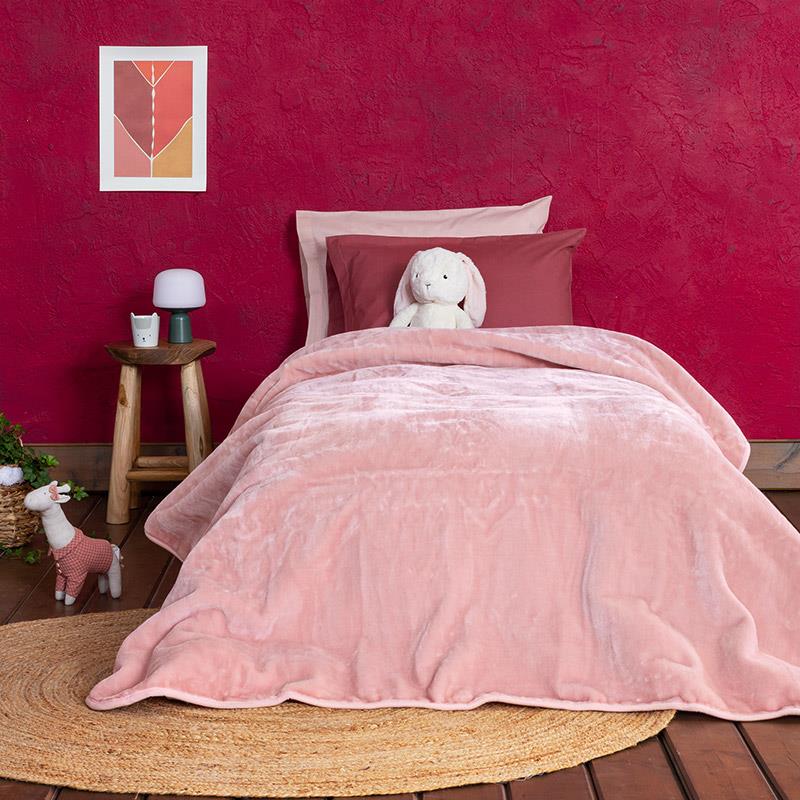 Κουβέρτα Βελουτέ Μονή 160X220 Nima Powder Pink Coperta (160x220)