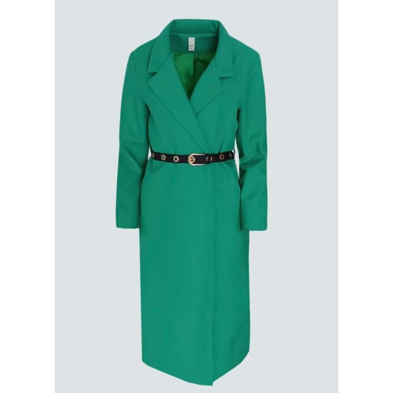 μακρύ παλτό με ζώνη - Πράσινο