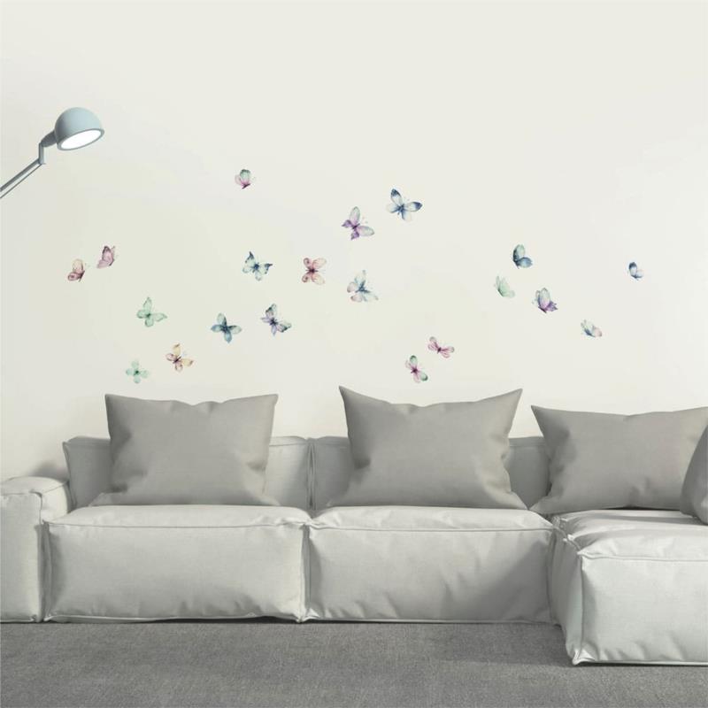 Αυτοκόλλητα Τοίχου Βινυλίου Watercolour Butterflies 72x58εκ. ANGO 54117 - ango - ANGO_54117