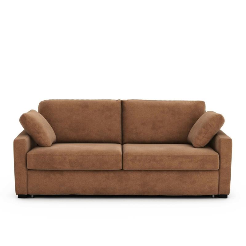 Καναπές-κρεβάτι με ανάγλυφη ταπετσαρία και στρώμα τεχνολογίας Bultex Μ98xΠ165xΥ85cm
