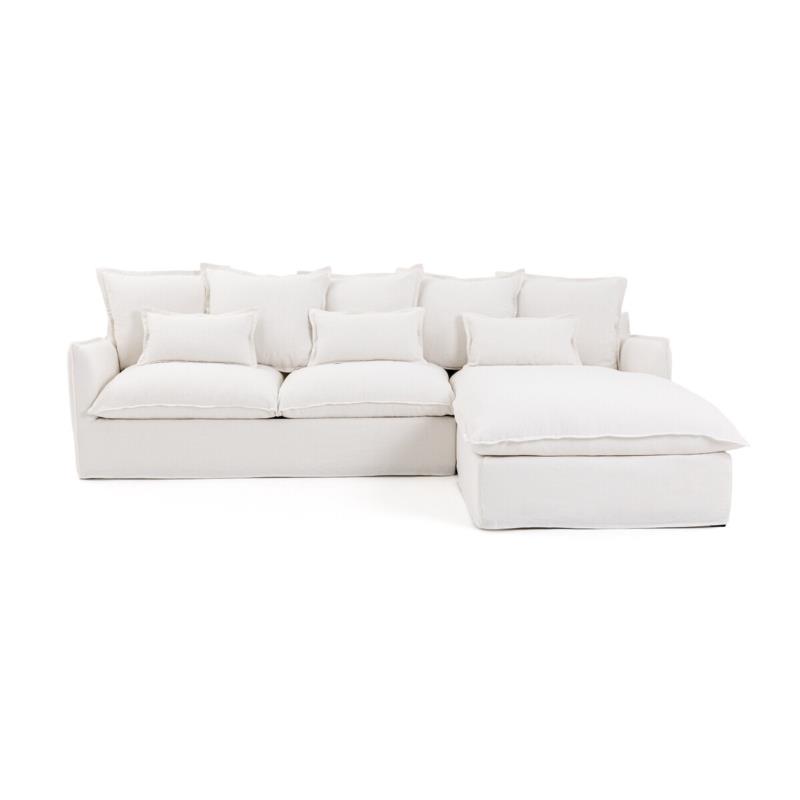 Κάλυμμα για γωνιακό καναπέ από χοντρό λινό ύφασμα Δεξιός