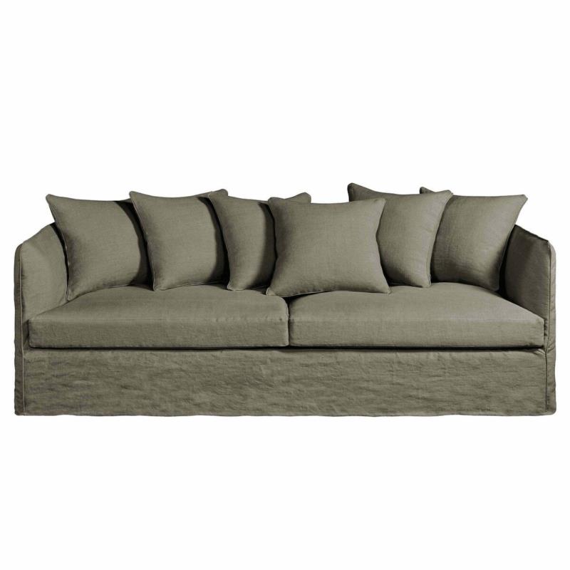 Κάλυμμα καναπέ από χοντρό λινό stonewashed διθέσιο
