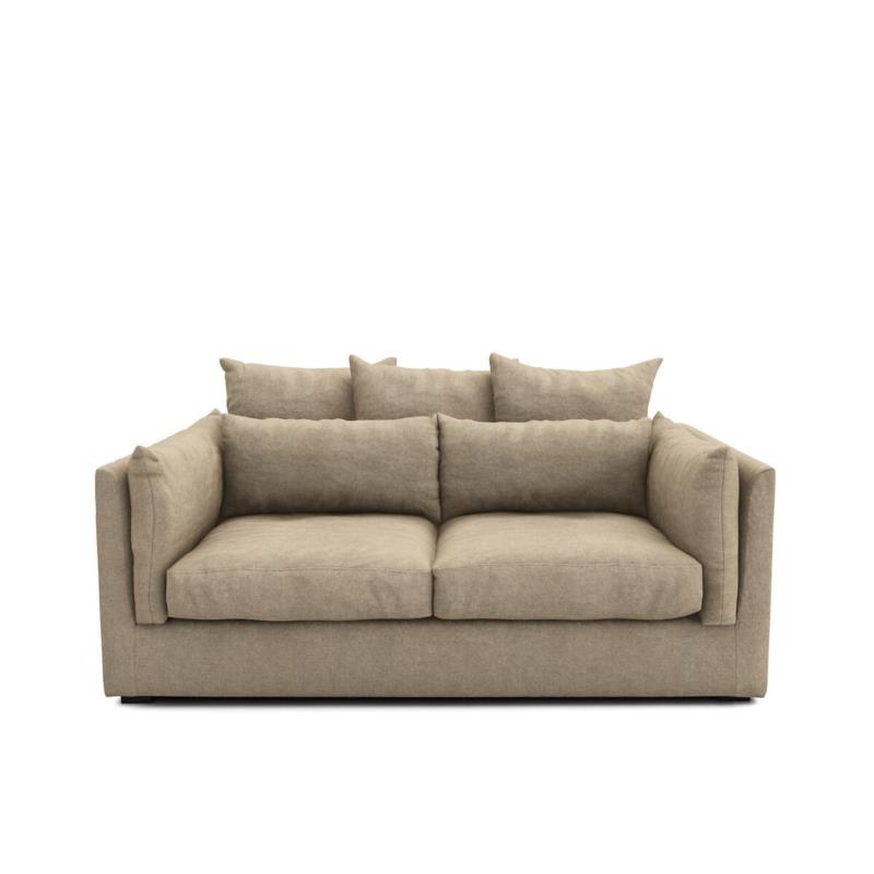 Πτυσσόμενος τριθέσιος καναπές-κρεβάτι από χοντρό λινό stonewashed Μ100xΠ188xΥ92cm