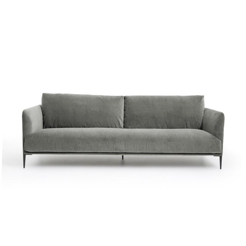 Καναπές από βελούδο stonewashed Oscar Μ103xΠ200xΥ82cm