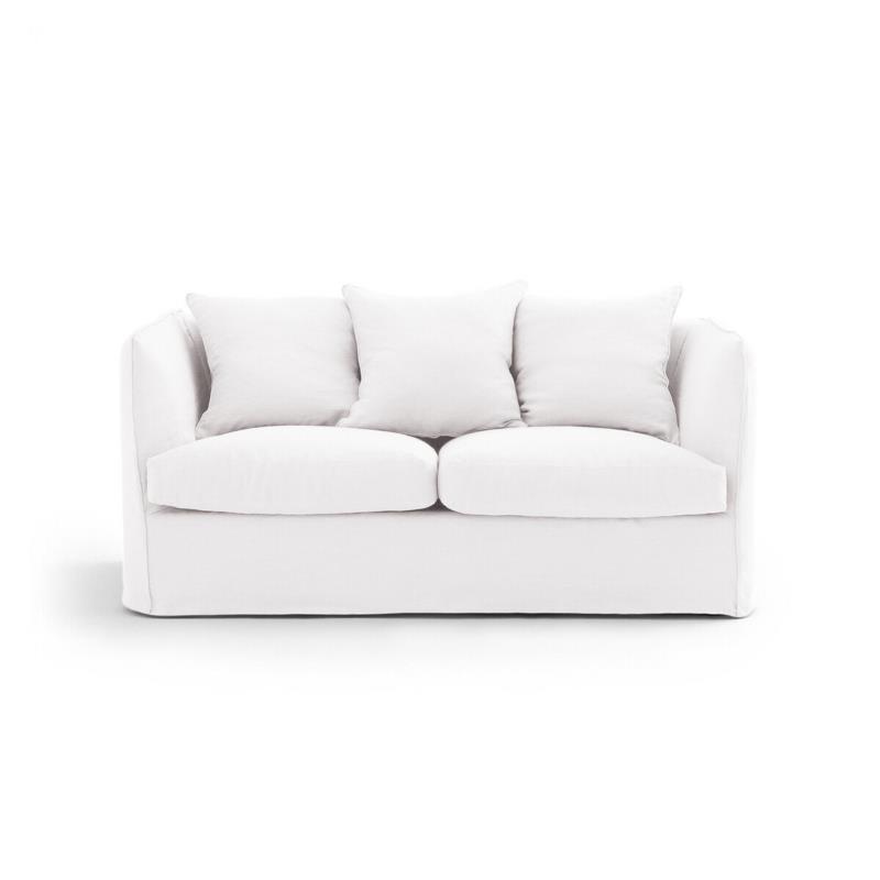 Διθέσιος καναπές από γκοφρέ λινό Μ95xΠ162xΥ82cm
