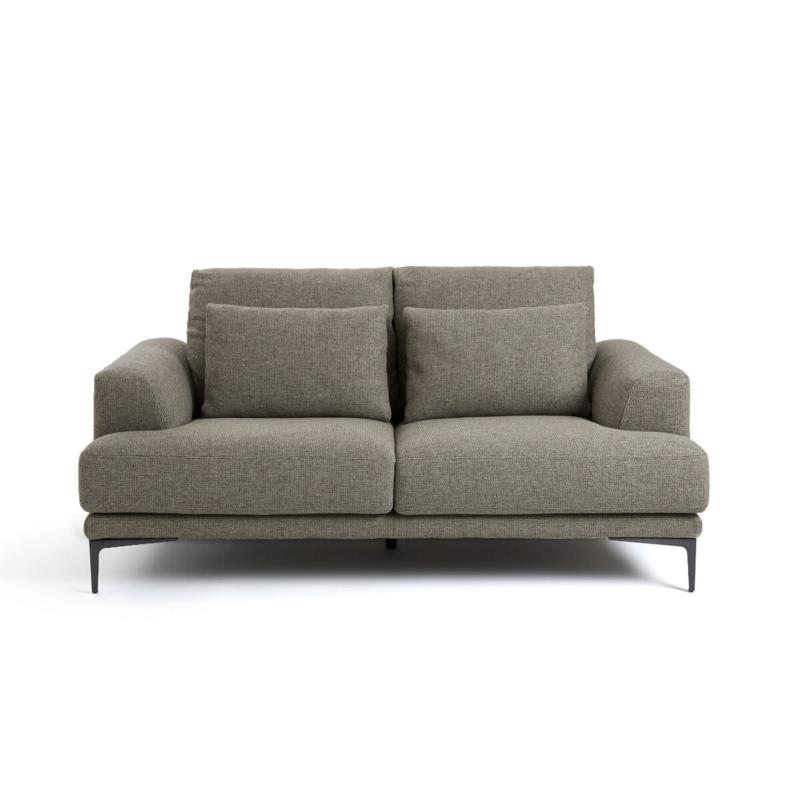 Διθέσιος καναπές με ανάγλυφη ταπετσαρία από βισκόζη και λινό Μ105xΠ175xΥ83cm