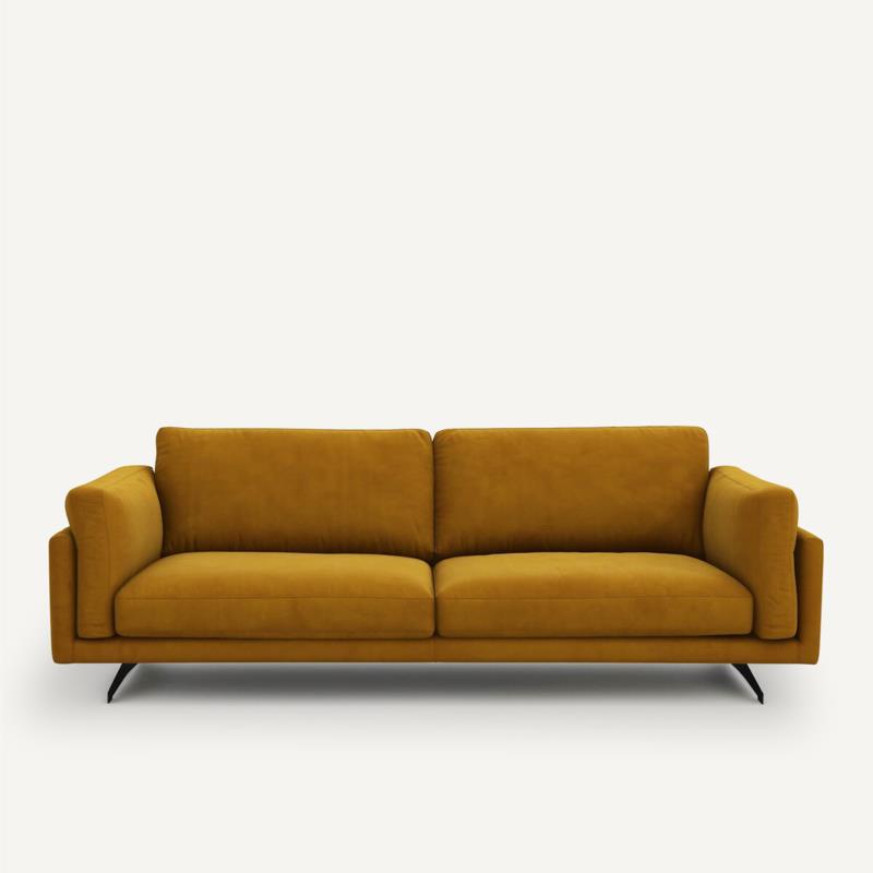 Καναπές από βελούδο Μ99xΠ213xΥ82cm