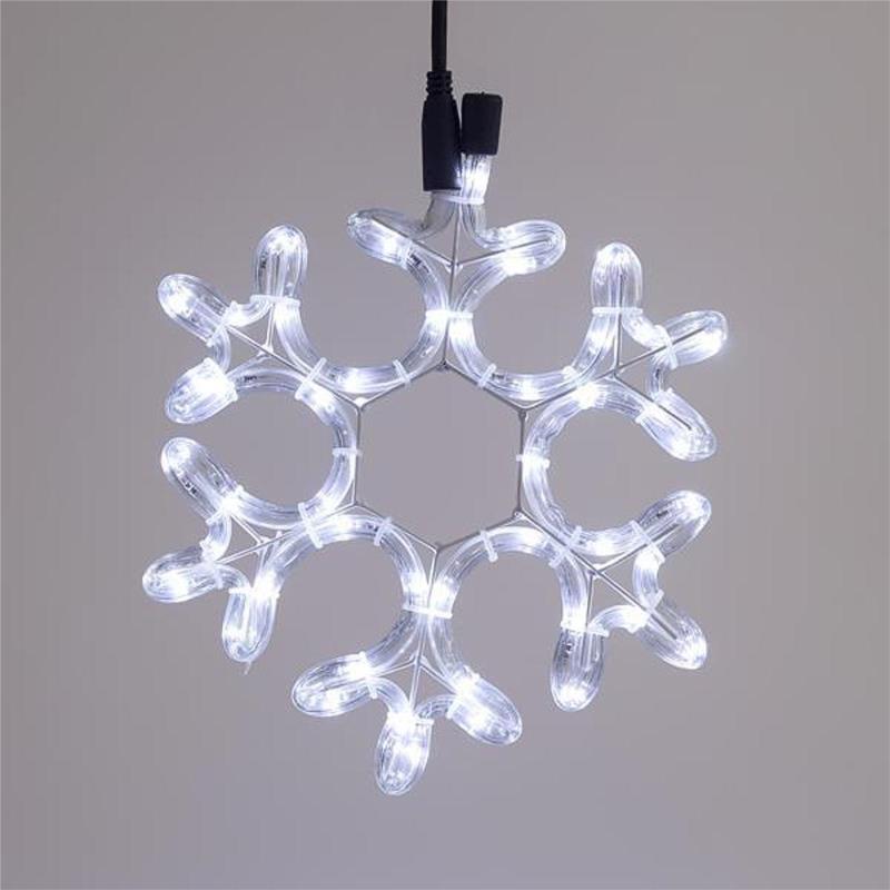 Φωτοσωλήνας LED Χιονονιφάδα Λευκό Φως 25x25cm IP44