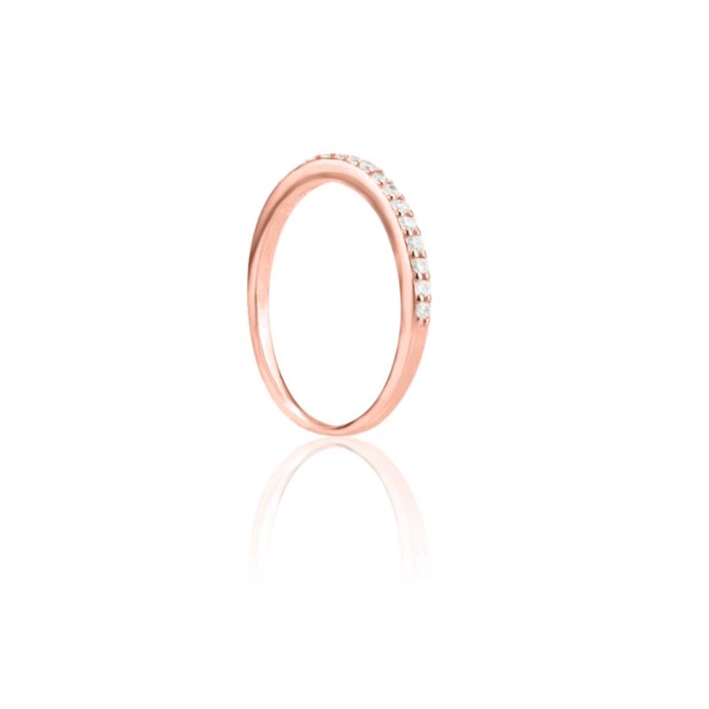 Ασημένιο δαχτυλίδι με ζιργκόν επιχρυσωμένο με ροζ χρυσό