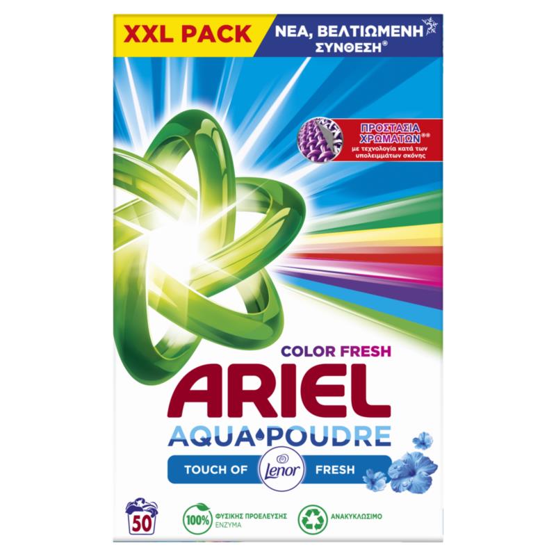 Σκόνη Απορρυπαντικό Πλυντηρίου Aqua Poudre Color Fresh Ariel (50μεζ)