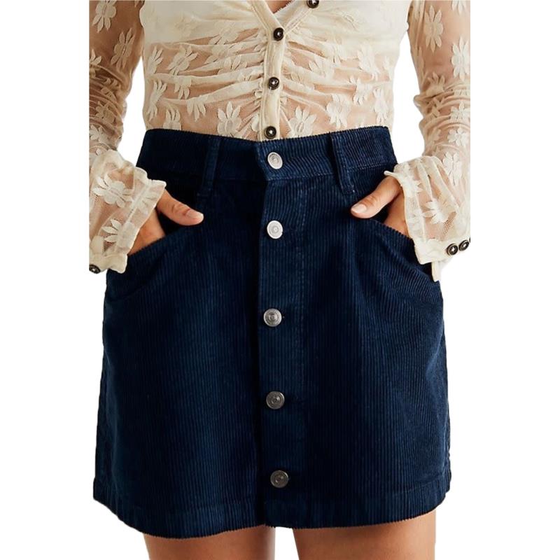 Φούστα Free People Ray Cord Mini OB1543115-0010 Γυναικείο
