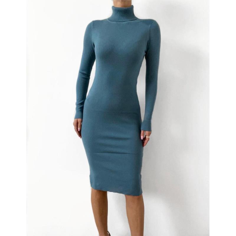 Φόρεμα Ζιβάγκο Μακρυμάνικο Γαλάζιο - Seth