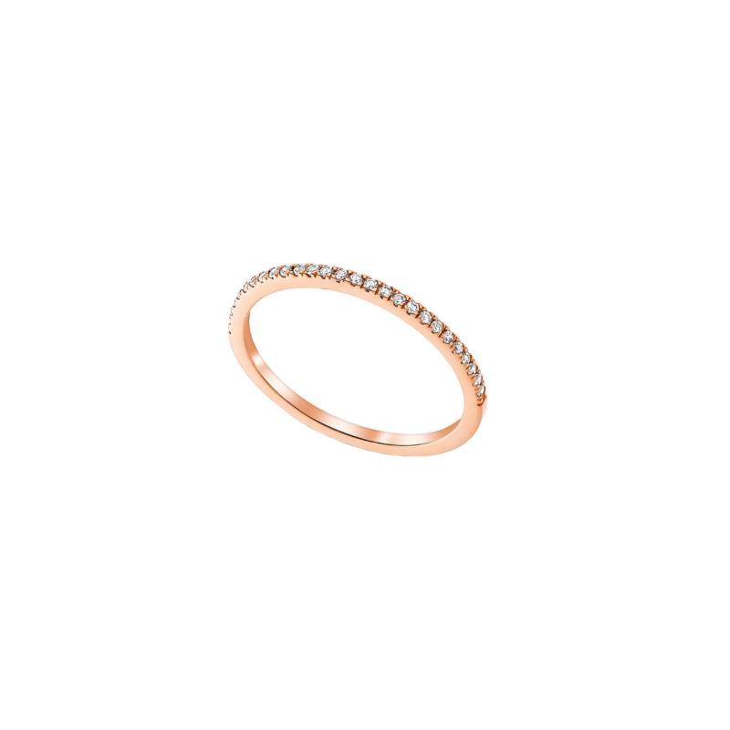 Li - LA - LO γυναικείo δαχτυλίδι μισόβερο Reflections από ροζ επιχρυσωμένο ασήμι 925° με ζιργκόν - DAS005988 - Ροζ Χρυσό