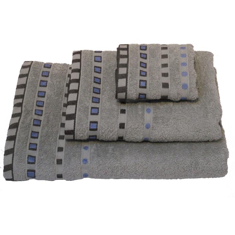 Πετσέτα Βαμβακερή Ζακάρ Χεριών 30x50εκ. Grey Komvos Home 7000011-5 (Ύφασμα: Βαμβάκι 100%, Χρώμα: Γκρι) - KOMVOS HOME - 7000011-5