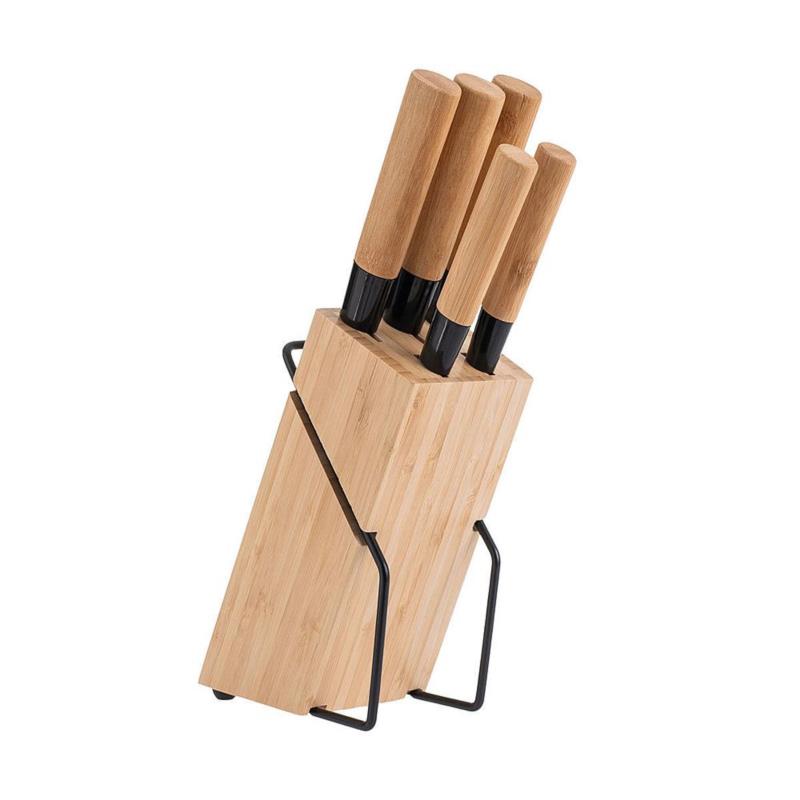 Μαχαίρια Essentials Ανοξείδωτα Με Βάση Bamboo Σετ 5τμχ Estia 01-12854