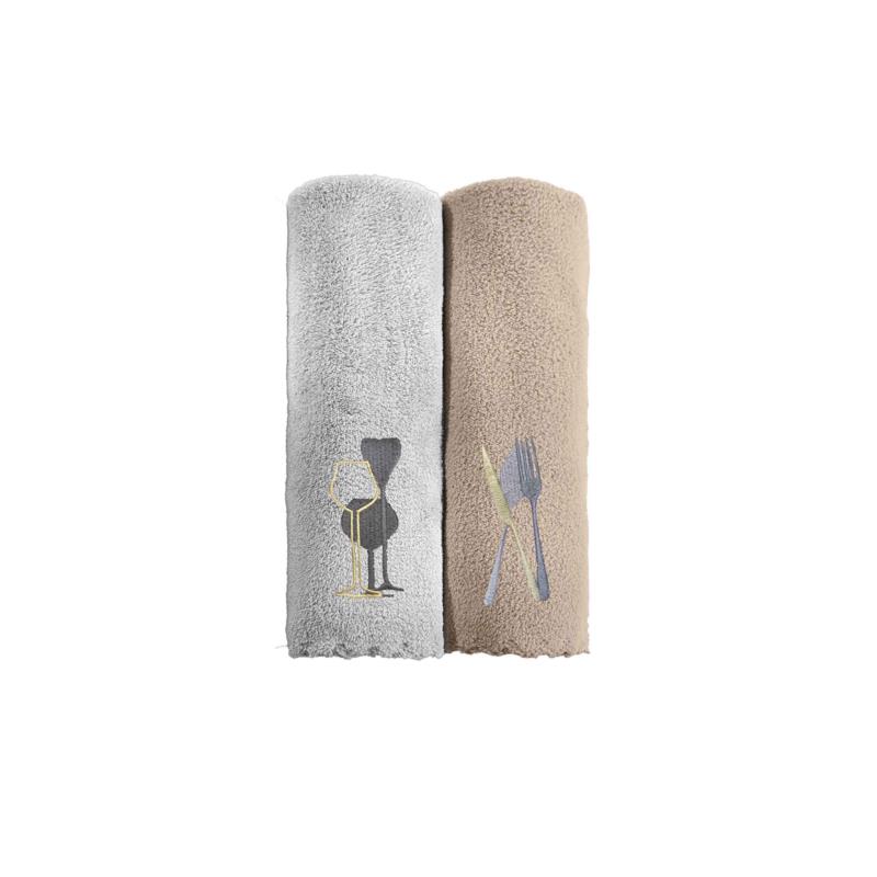 Guy Laroche σετ πετσέτες κουζίνας με κεντημένα σχέδια 35 x 50 cm - 1110008622200