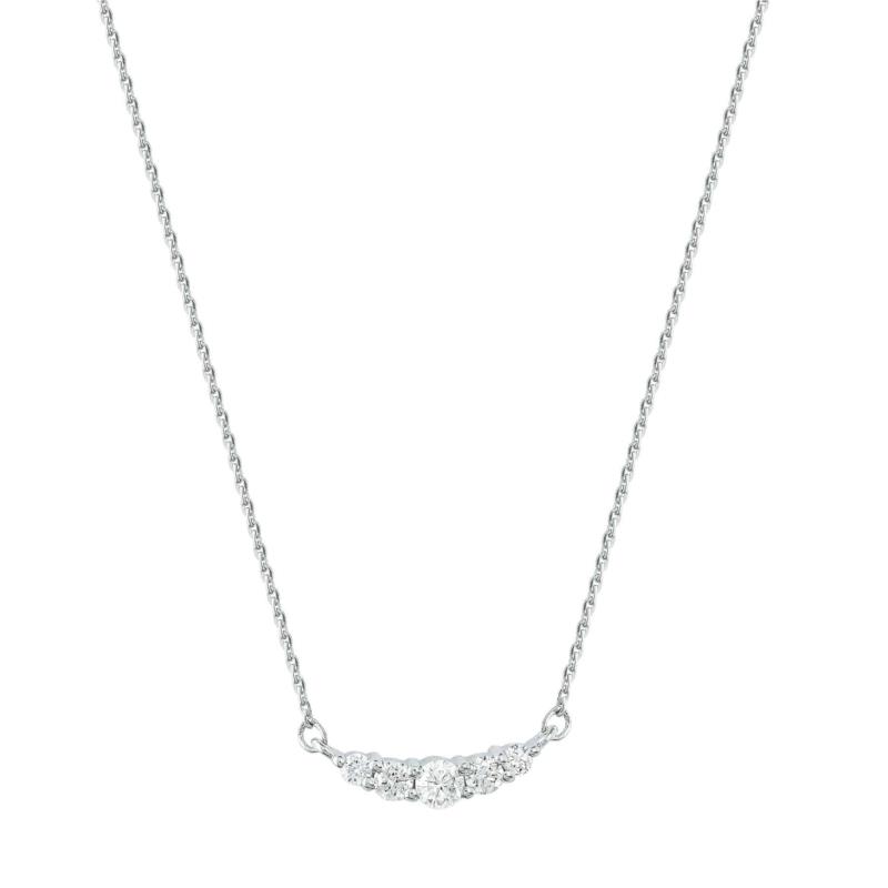 Diamond Group Koλιέ Μονόπετρο Με Διαμάντια Brilliant από Λευκό Χρυσό 18 Καρατίων KL2149