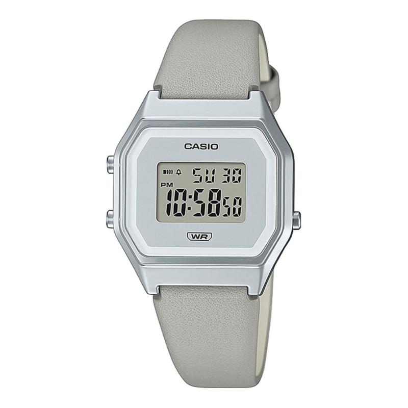 CASIO Vintage Grey Leather Strap LA-680WEL-8EF