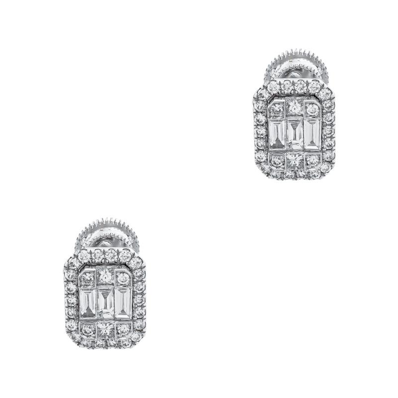 Σκουλαρίκια με Διαμάντια Brilliant από Λευκό Χρυσό 18 Καρατίων SK2450