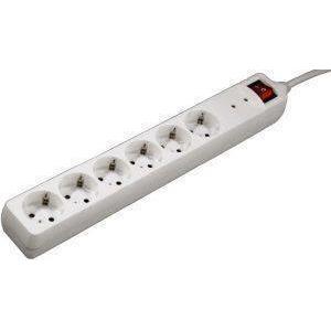 HAMA 47778 6-WAY POWER STRIP WITH OVERVOLTAGE PROTECTION 1.4M WHITE