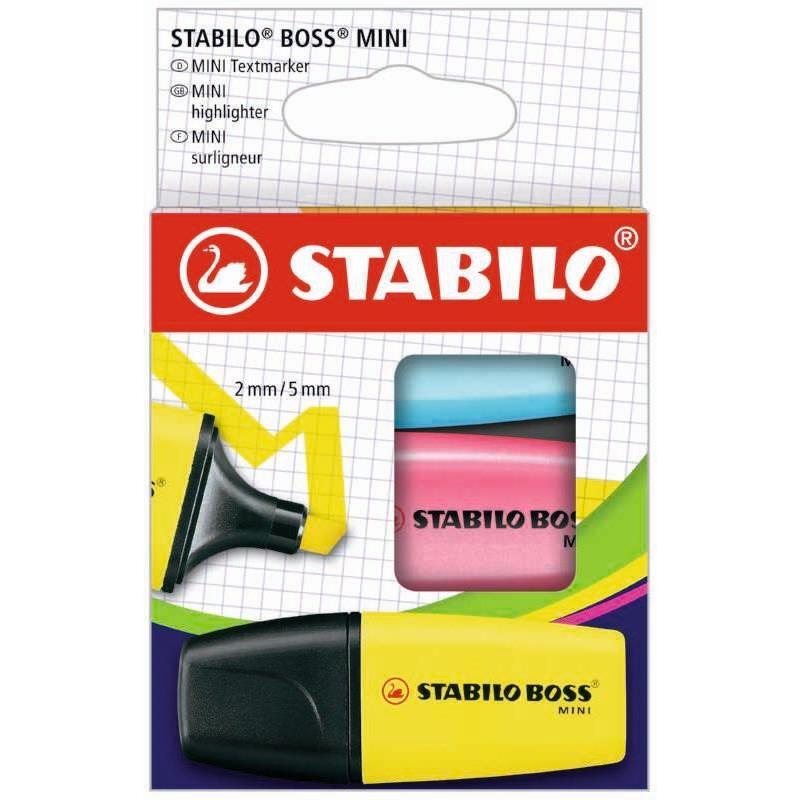 Stabilo Υπογραμμιστές Boss Mini Pop - 3Τμχ (1070311)