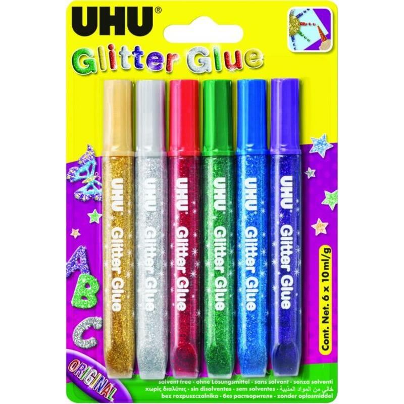 UHU Glitter Glue 6x10ml (39017)