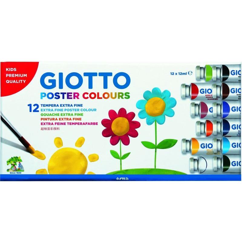 Giotto Τέμπερα 12ml-12 Χρώματα (358000)