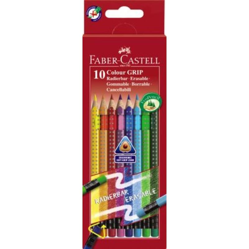 Faber Castell Ξυλομπογιές Grip Erasable-10 Χρώματα (12306757)