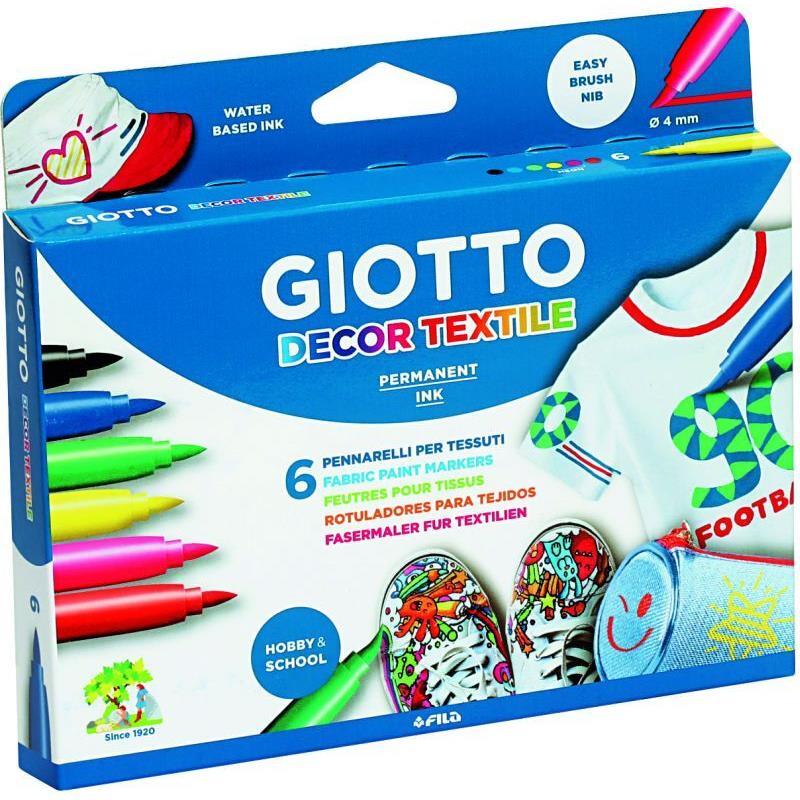 Giotto Μαρκαδόρος Υφάσματος Decor 6 Χρώματα (0494800)