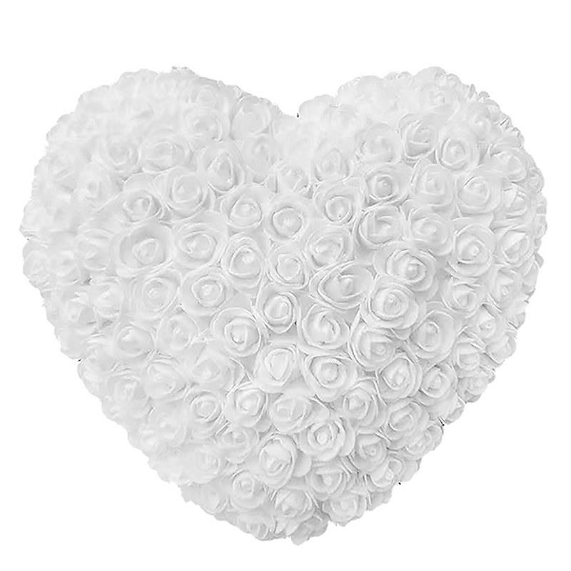 Καρδιά Από Τεχνητά Τριαντάφυλλα 30εκ. Homie 22-2963-white (Χρώμα: Λευκό) - Homie - 22-2963-white