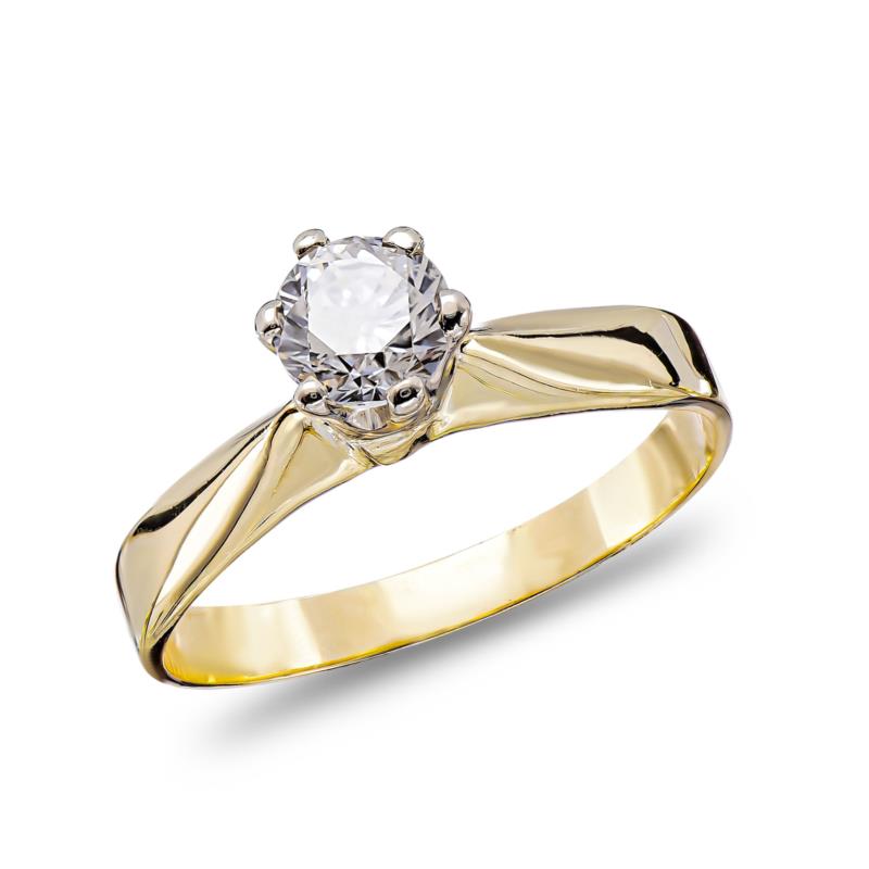 Μονόπετρο Δαχτυλίδι με Διαμάντια Βrilliant από Κίτρινο Χρυσό 18 Καρατίων DDX525