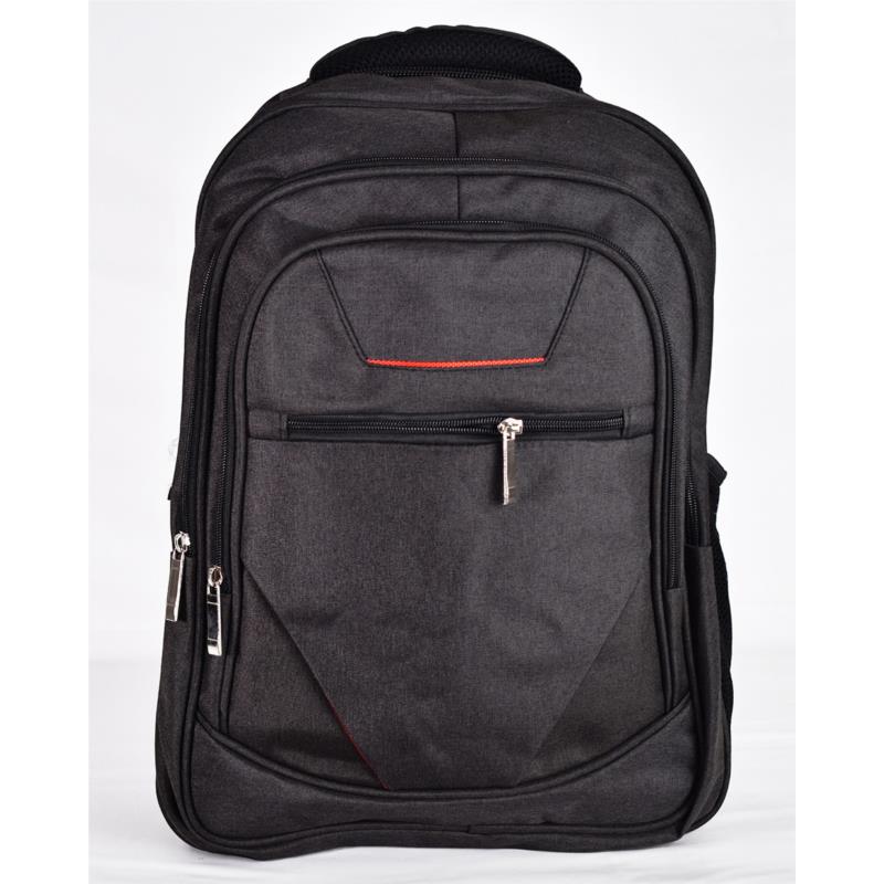 Ανδρική σχολική τσάντα πλάτης μαύρη με κόκκινη γραμμή