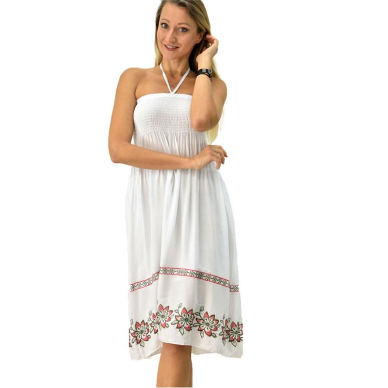 Γυναικείο φόρεμα στράπλες Λευκό 6794