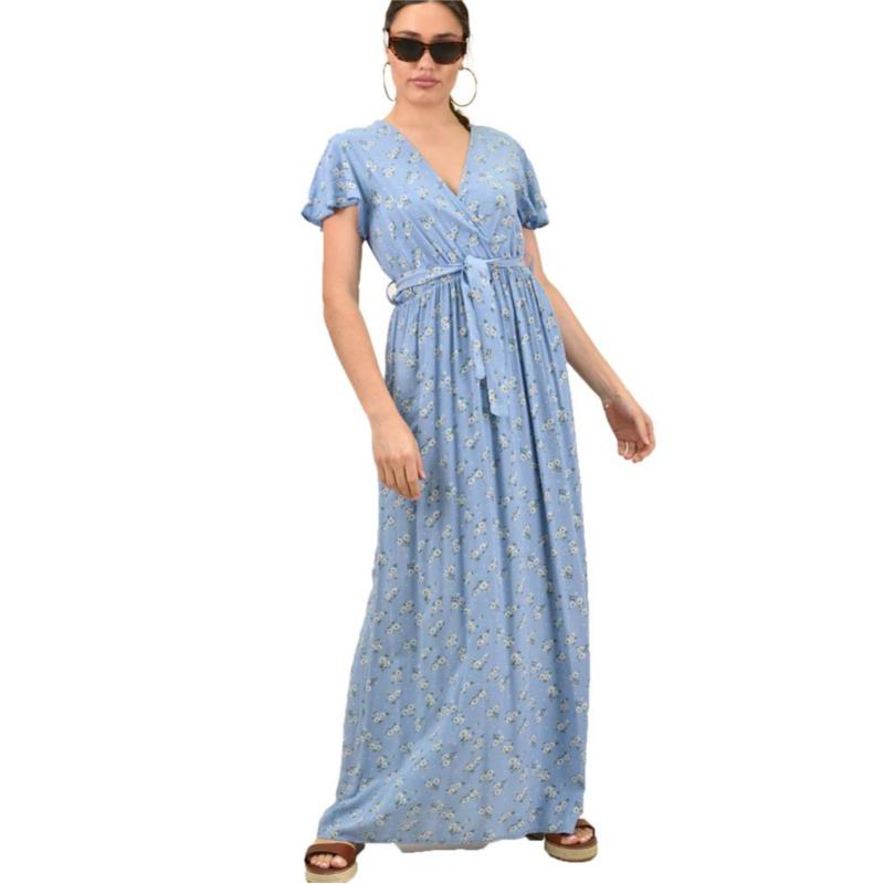 Γυναικείο φόρεμα φλοράλ κρουαζέ Σιέλ 16027