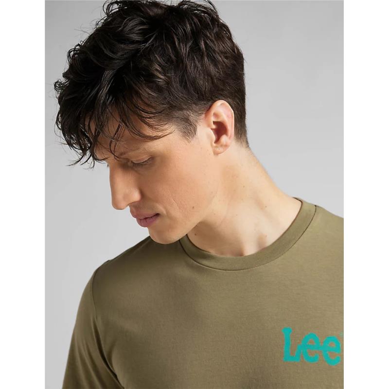 Lee Wobbly Logo Tee ανδρικό χακί μπλουζάκι L65QAIUA