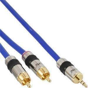 INLINE AUDIO CABLE 2XRCA TO 3.5MM JACK 5M